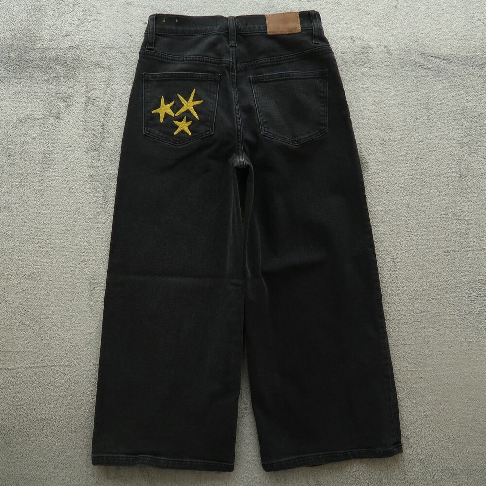 Madewell Jeans Women's Size 26 Gray High-Rise Wide-Leg Crop Denim 23" Inseam